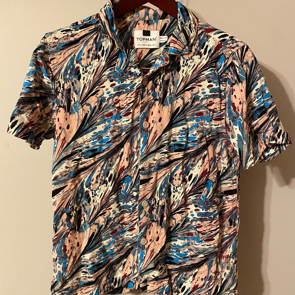 Topman Swirl Collared Tee